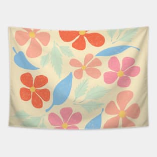 Tropical Vintage Flowers Tapestry