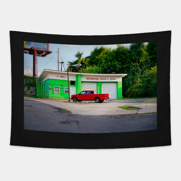 Motorcycle Service Tapestry by Rodwilliams