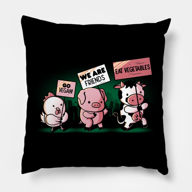 Go Vegan! Pillow by Tobe_Fonseca