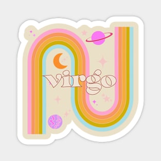 virgo 70s Rainbow with planets Magnet