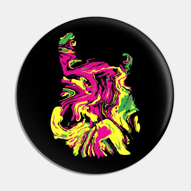 Guitar Swirl psychedelic Pin by Illustratorator