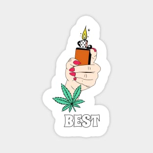 Cannabis Weed Lover BFF Stoner Babe 420 Best Buds Matching Magnet