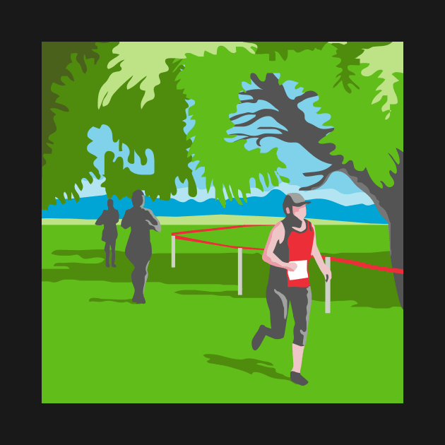 Marathon Runner Running WPA by retrovectors