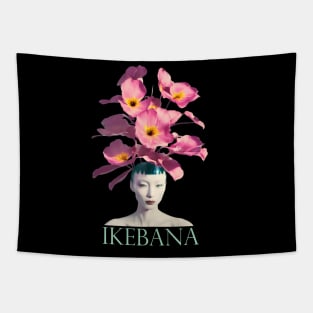 Ikebana flower head woman Tapestry