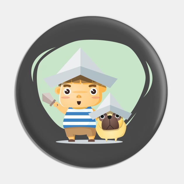 Boy and Dog in Sailor Costume Pin by MonkeyBusiness