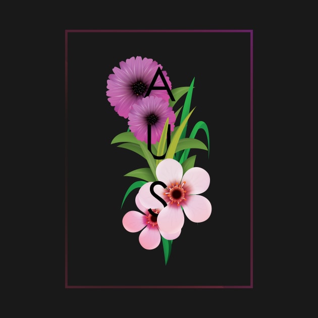 Australia rectangle floral by flasix