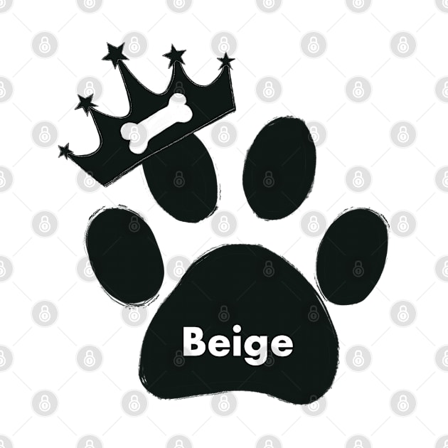 Beige name made of hand drawn paw prints by GULSENGUNEL