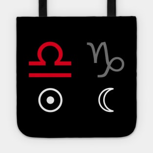 Libra Sun Capricorn Moon Zodiac Sign Tote