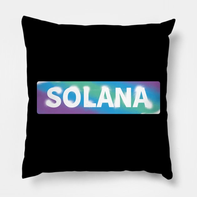 Solana Street Art Pillow by CryptoHunter