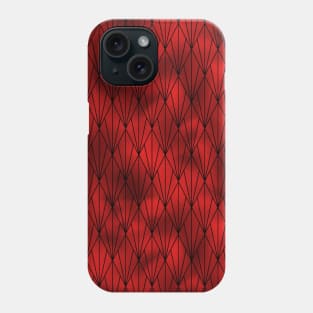 Black and Ruby Red Faux Foil Vintage Fan Art Deco Pattern Phone Case