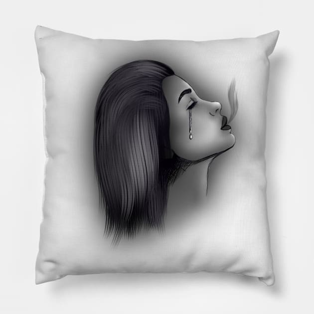 Smoking girl Pillow by Owl21