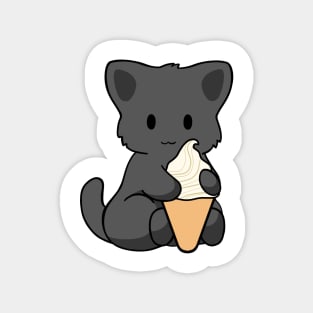 Ice Cream Black Cat Magnet