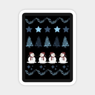 Fair Isle Christmas Snowman - Novelty Magnet