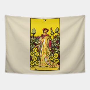 Nine of pentacles tarot card Tapestry