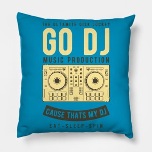 DJ Turntables Eat Sleep Spin Pillow