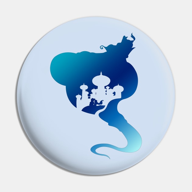 Aladdin Silhouette Blue Pin by Nykos