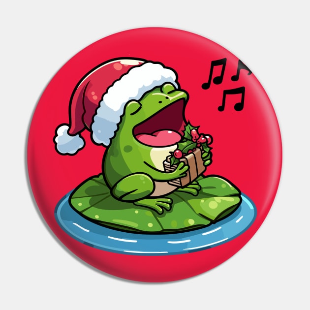 Christmas Carol frog Pin by PrintSoulDesigns