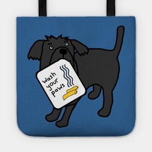 Cute Dog Says Wash Your Paws Tote