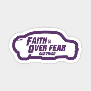 pancreatic cancer Awareness  purple ribbon faith over fear survivor Magnet