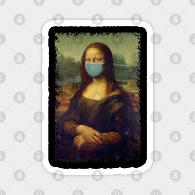 Mona Lisa Mask Coronavirus Magnet by Scar