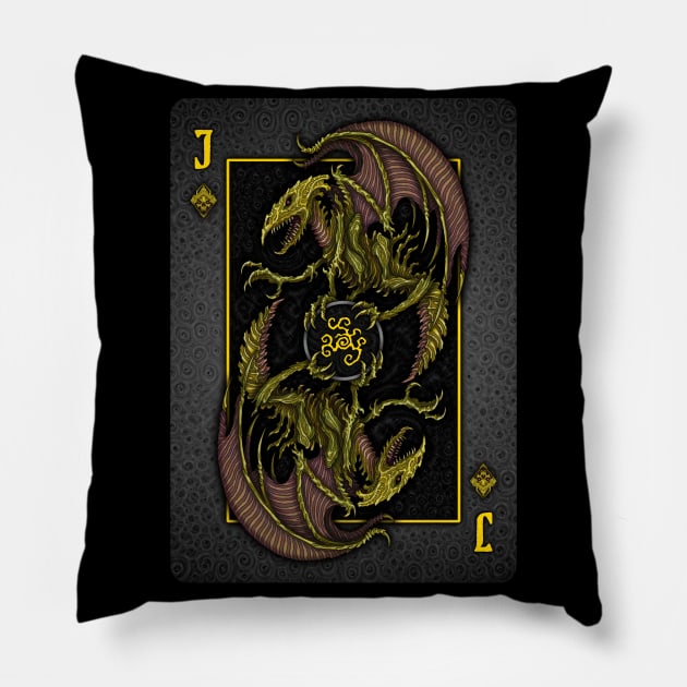 Byakhee Jack of Diamonds Pillow by azhmodai