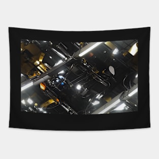 Seamless Futuristic Mech V Tapestry