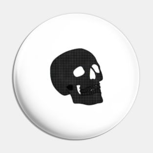 Screenprint Pixelated black Skull Pin