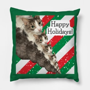 Happy Holidays Cat Pillow