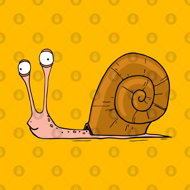 Funny snail with silly face expression by hyperactive