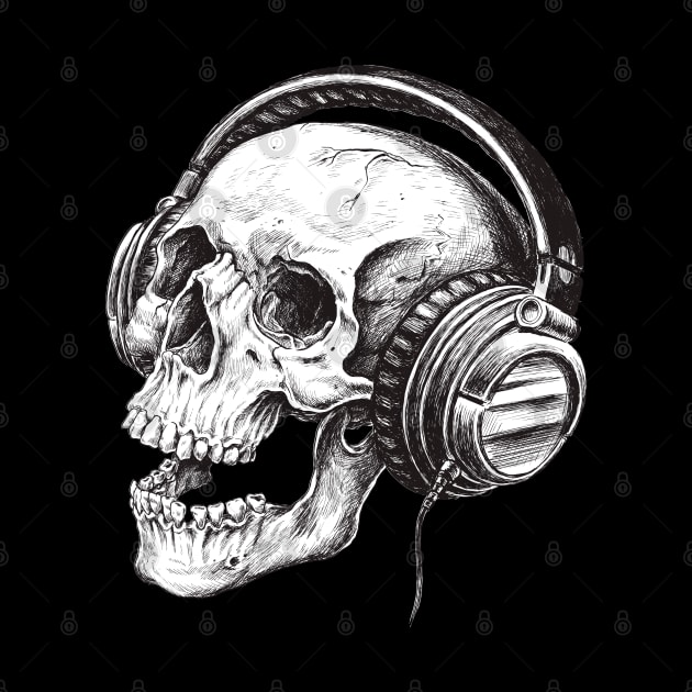 Headphones Skull by BlackRavenOath