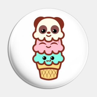 Icecream ice cream cone women shirt kawaii cute panda bear art party anime Pin