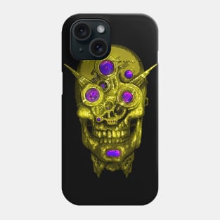 Necrodroid Gold Cyborg Skull Droid Phone Case