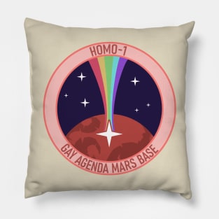 Gay Agenda Mars Base - Mission Patch Design Pillow