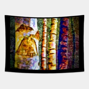 Birch Tree Trunks Tapestry