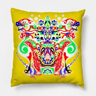 the marvelous kaijuu wallpaper art in mandala madness ecopop Pillow