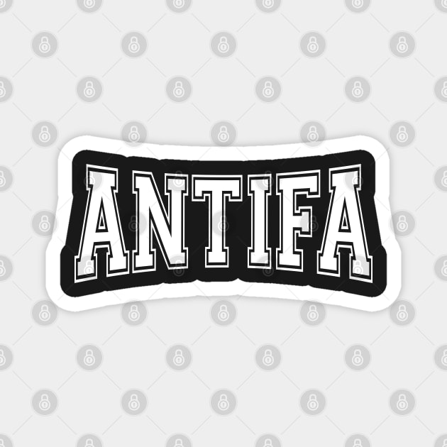 Antifa - Anti-Fascist & Anti-Nationalist White Text Design Magnet by DefyTee