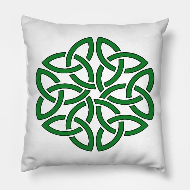 Shamrock Celtic Art Knotwork Design Pillow by taiche