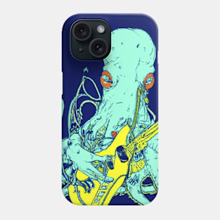 Turquoise Octopus Plays a Golden Guitar Phone Case