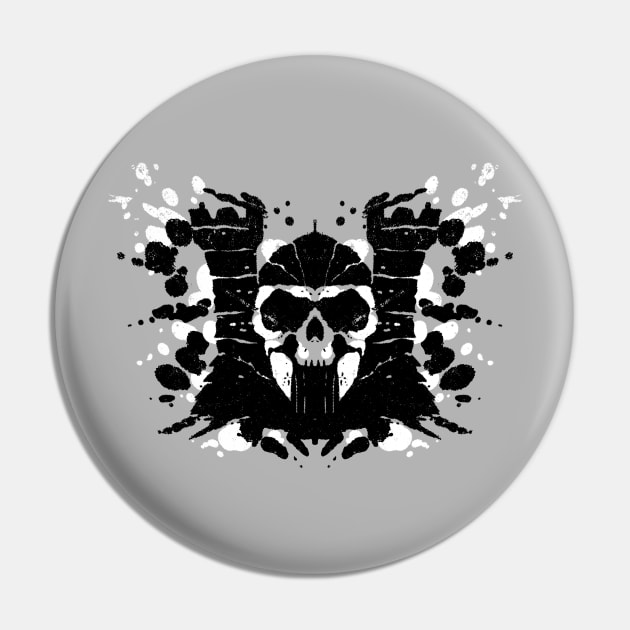 Cool Rorschach Artistic 80's Cartoon Skull Castle Pin by BoggsNicolas