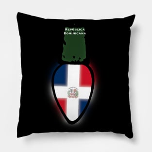 Dominican Republic Flag Christmas Light Pillow