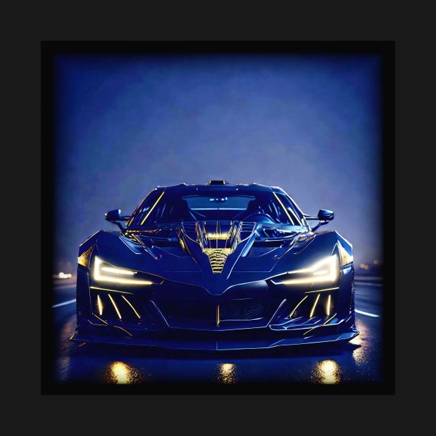 Hypercar on the road at night by Kraaibeek