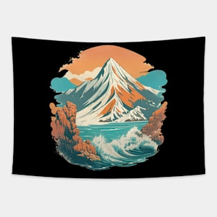 Waves Mountain Tapestry