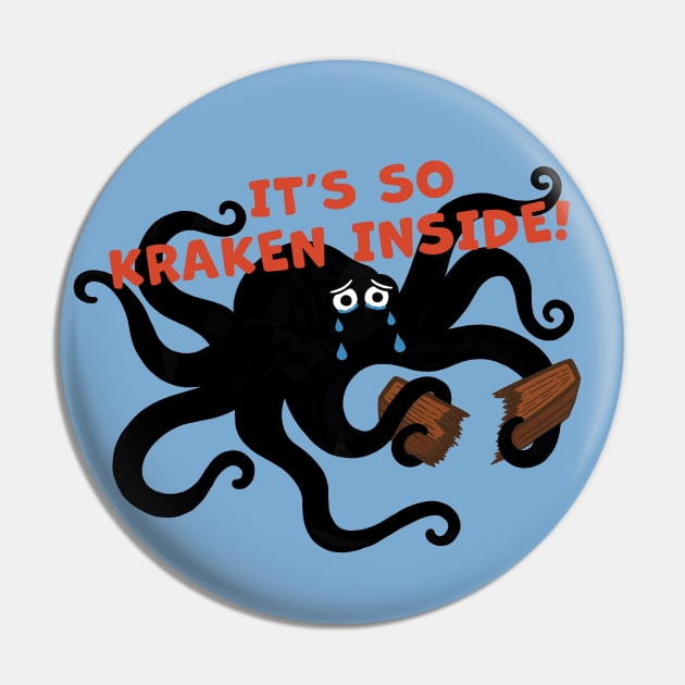 Sad Kraken Pin by awesomesaucebysandy