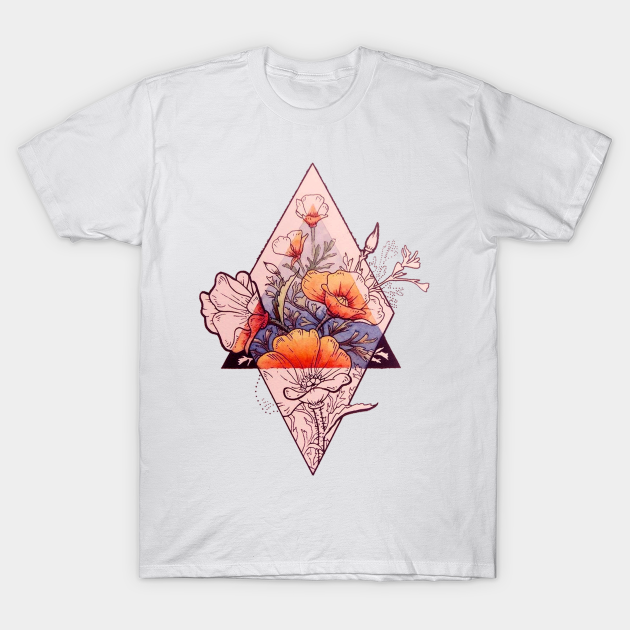 Discover flowers geometry - Flowers Art - T-Shirt