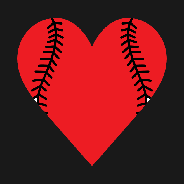 Baseball Heart Vintage Valentine's Day by numidiadesign