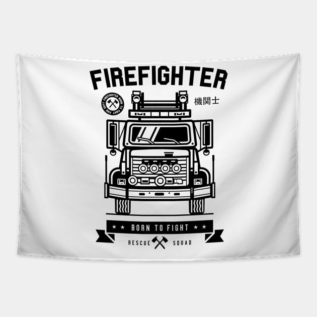 Firefighter Tapestry by Hudkins