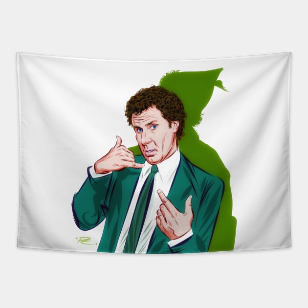 Will Ferrell - An illustration by Paul Cemmick Tapestry by PLAYDIGITAL2020