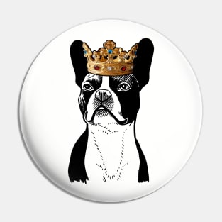 Boston Terrier Dog King Queen Wearing Crown Pin