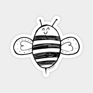 Happy bee - honey bee coloring illustration for beekeepers Magnet