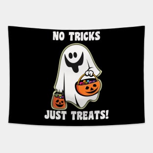 No Tricks Just Treats Funny Halloween Ghost Tapestry